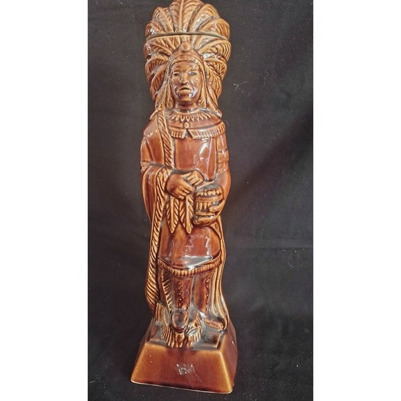 Vintage 1968 Ezra Brooks Native American Chief Whiskey Decanter - Picture 3 of 9